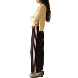 THE LINEN CROP RACER STRIPE PANT