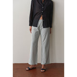 THE COTTON GINGHAM CROP STRIPE PANT