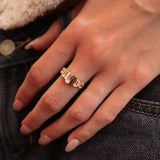 14K GOLD ART DECO BAGUETTE PANEL RING
