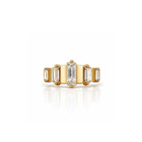 14K GOLD ART DECO BAGUETTE PANEL RING