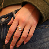 14K GOLD ART DECO SEAMLESS BAGUETTE DIAMOND RING