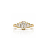 14K GOLD ART DECO SEAMLESS BAGUETTE DIAMOND RING