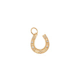 14K GOLD CLOVER HORSESHOE PENDANT