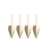 Heart Brass Ornament - set of 4