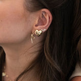 14K GOLD PUFFY HEART STUD EARRINGS