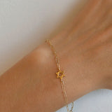 LOVE LETTER STAR OF DAVID MINI PAPERCLIP BRACELET
