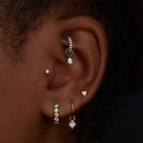 Heart Threaded Stud Earring