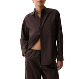 MILA LONG SLEEVE BUTTON DOWN WRAP TOP