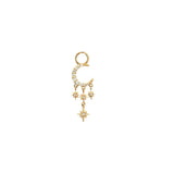 Single Crescent Moon and Star Charm