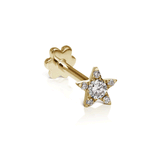 Diamond Star Threaded Stud Earring