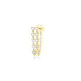 DOUBLE MULTI DIAMOND CHAIN STUD EARRING