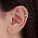 Diamond Paisley Threaded Stud Earring