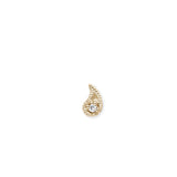 Diamond Paisley Threaded Stud Earring