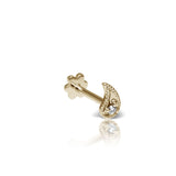 Diamond Paisley Threaded Stud Earring