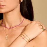 PINK SAPPHIRE FACETED BEADED NECKLACE