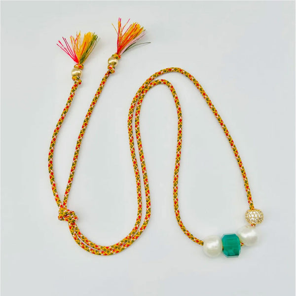 Japanese Silk Cord Bling Necklace