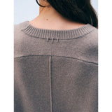 CASHMERE SADDLE SLEEVE CREWNECK