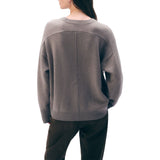 CASHMERE SADDLE SLEEVE CREWNECK