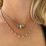 BEZEL SET DIAMOND BALL CHAIN NECKLACE