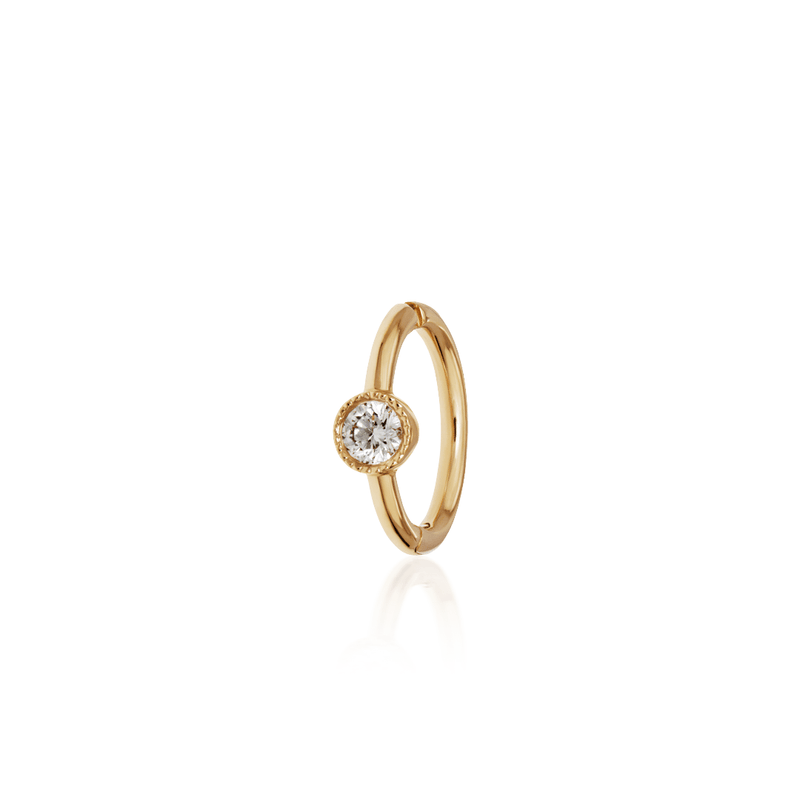 Scalloped Diamond Hoop Earring