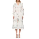 SERAFINA EMBROIDERY MIDI DRESS