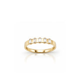 14K SOLID GOLD BAGUETTE STATION STACKING BAND