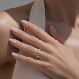 14K SOLID GOLD BAGUETTE STATION STACKING BAND