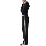 THE LINEN CROP RACER STRIPE PANT