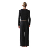 THE LINEN CROP RACER STRIPE PANT