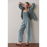 THE LINEN CROP RACER STRIPE PANT