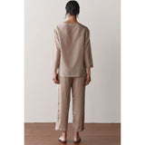 SILK STRIPE CROP PANT