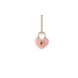 Carved Pink Opal Double Sided Heart Charm