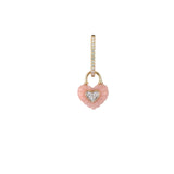 Carved Pink Opal Double Sided Heart Charm