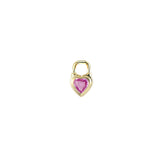 Single Beating Heart Sapphire Charm