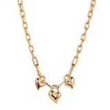 Padlock Triple Heart Pendant Necklace