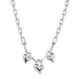 Padlock Triple Heart Pendant Necklace