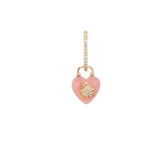 Trust Your Heart Carved Pink Opal Charm
