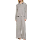 VARIGATED RIB WIDE LEG PANT
