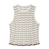cotton blend pointelle stitch tank
