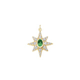 Small Pavé Emerald Starburst Pendant