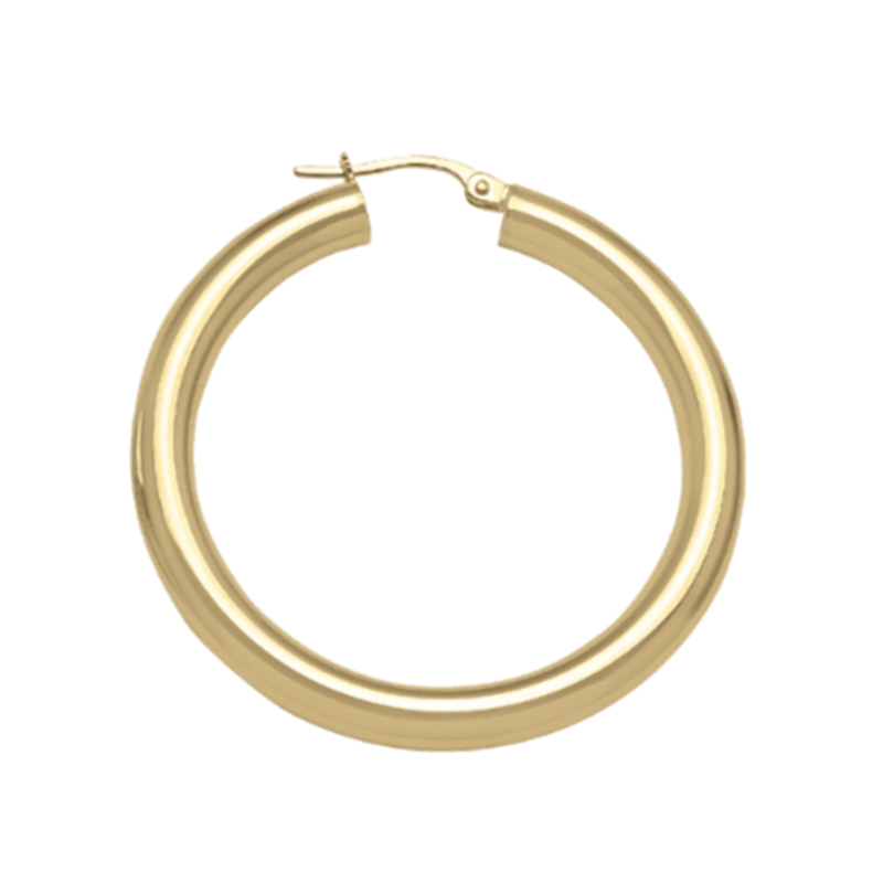 14K Thick Gold Hoops