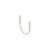DIAMOND DOUBLE HUGGIE CHAIN EARRING