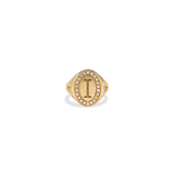 Scarab Signet Ring - with Diamonds