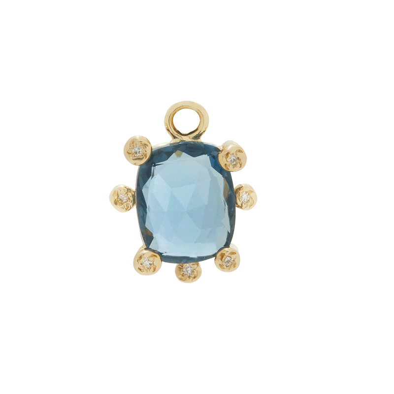 Genie Charm with Blue Topaz and Diamonds
