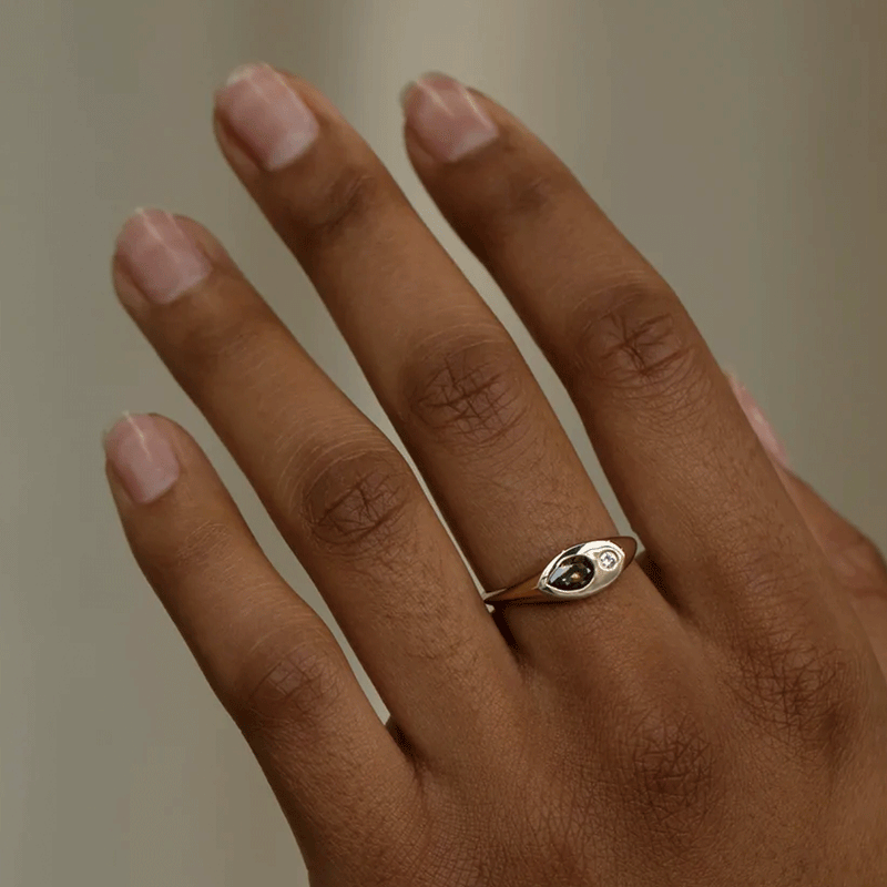 Pear sales signet ring